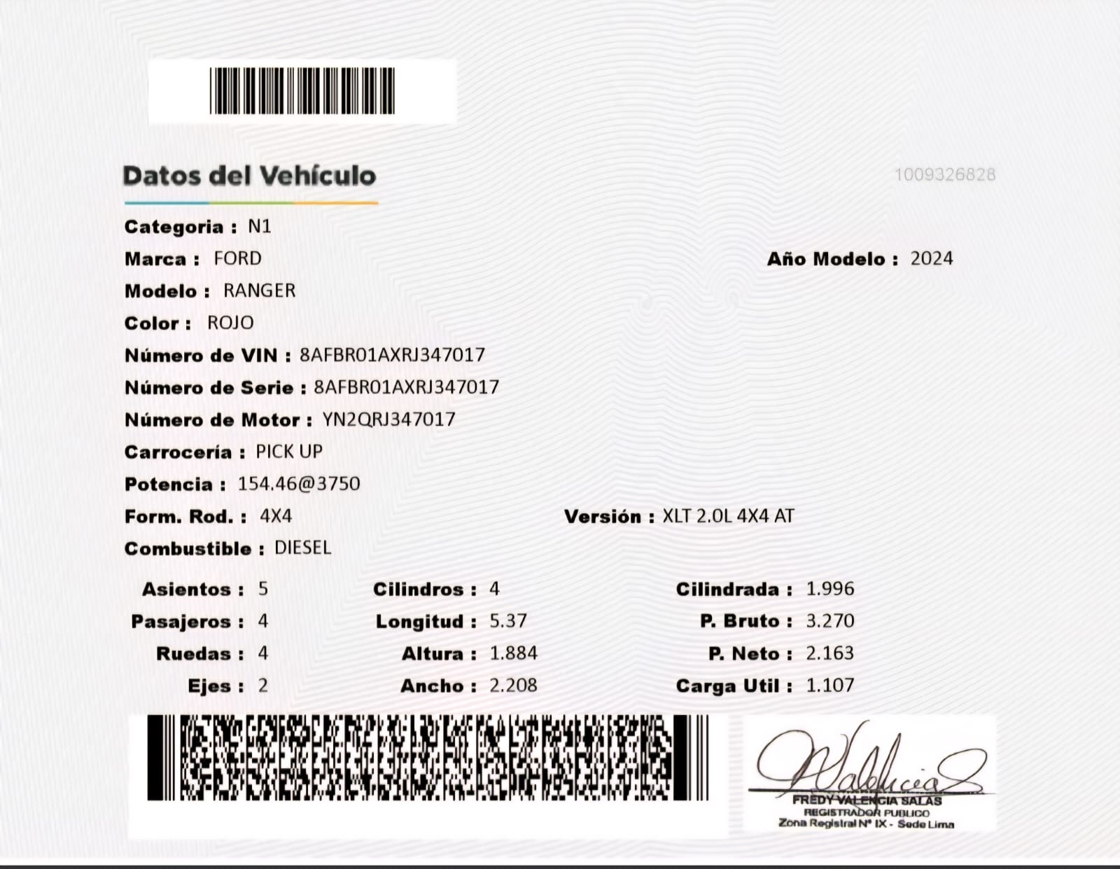 FORD RANGER XLT 2.0L 4X4 AT 2024
